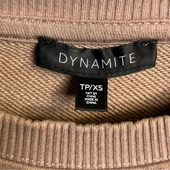 Dynamite Greige  Crewneck Sweat Shirt - Picture 4 of 6